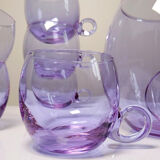 Service à sangria/punch vintage années 70 cristal Alexandrite "Bleikristall"