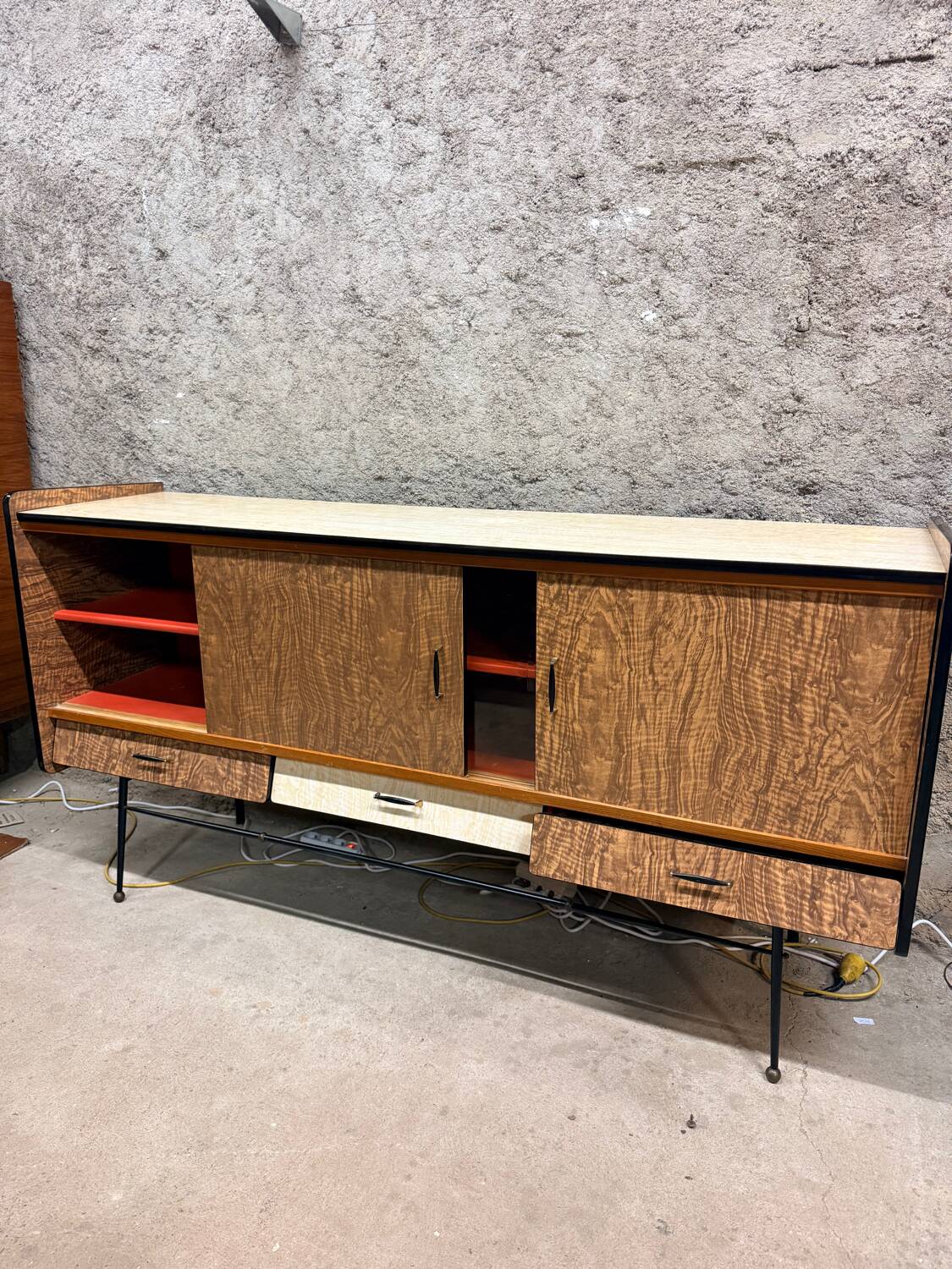 Vintage Formica sideboard from the 1960s/70s, Scandinavian Midcentury modern