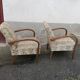 Paire de fauteuils années 50 tissu fleuri