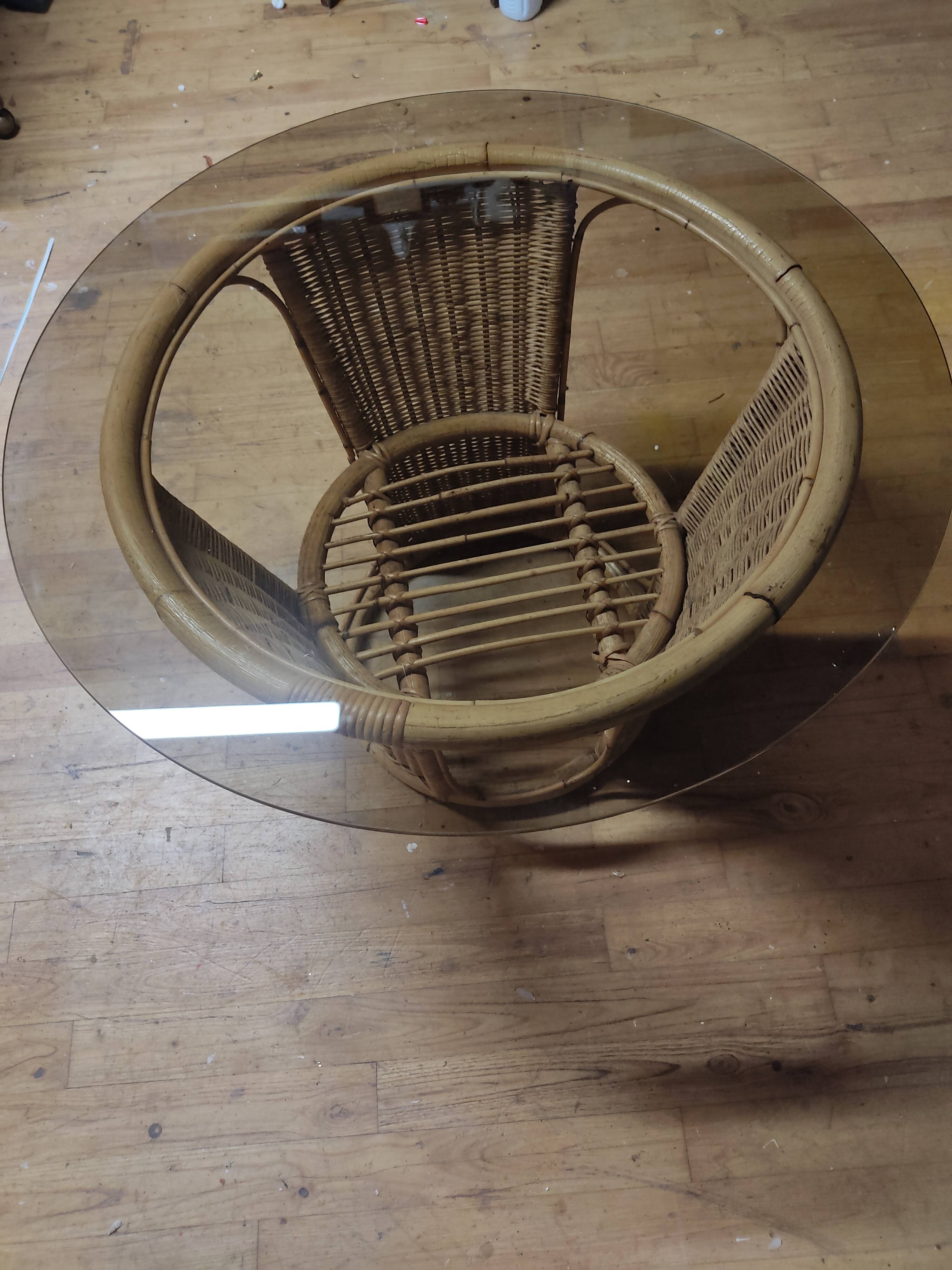 Vintage rattan coffee table