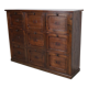 Antique french oak apothecary / filing cabinet folding doors, late 19th century