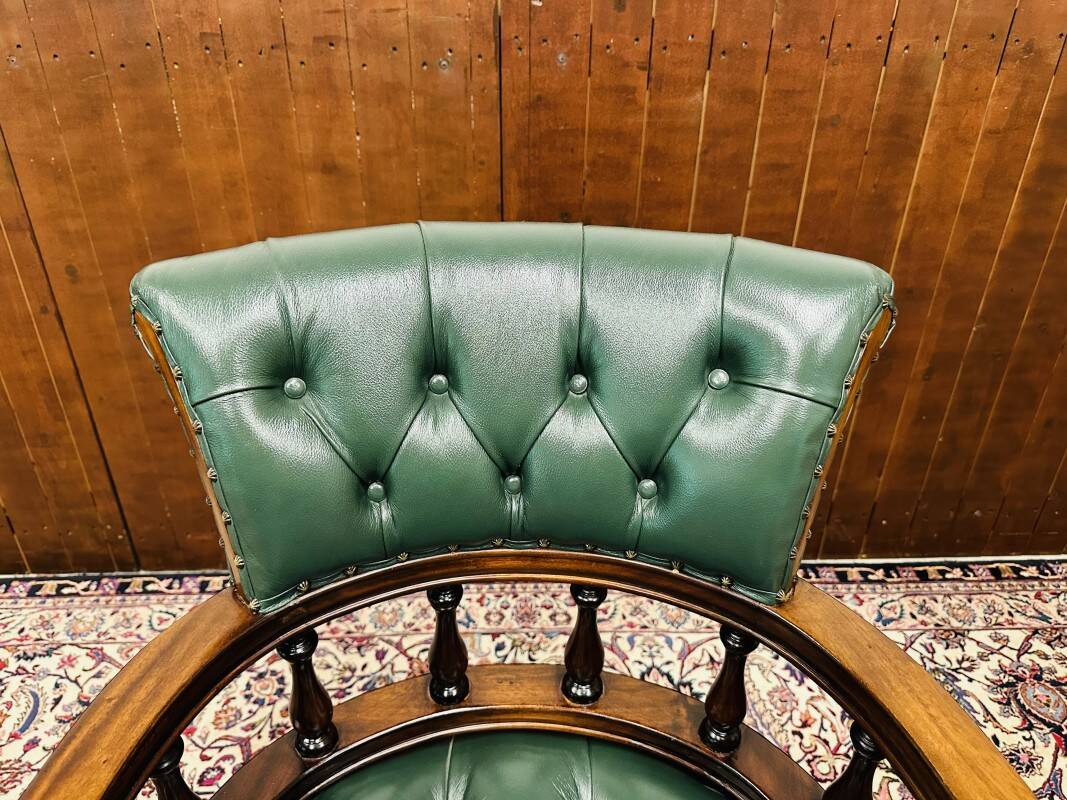 English Chesterfield Captain Chair office chair green