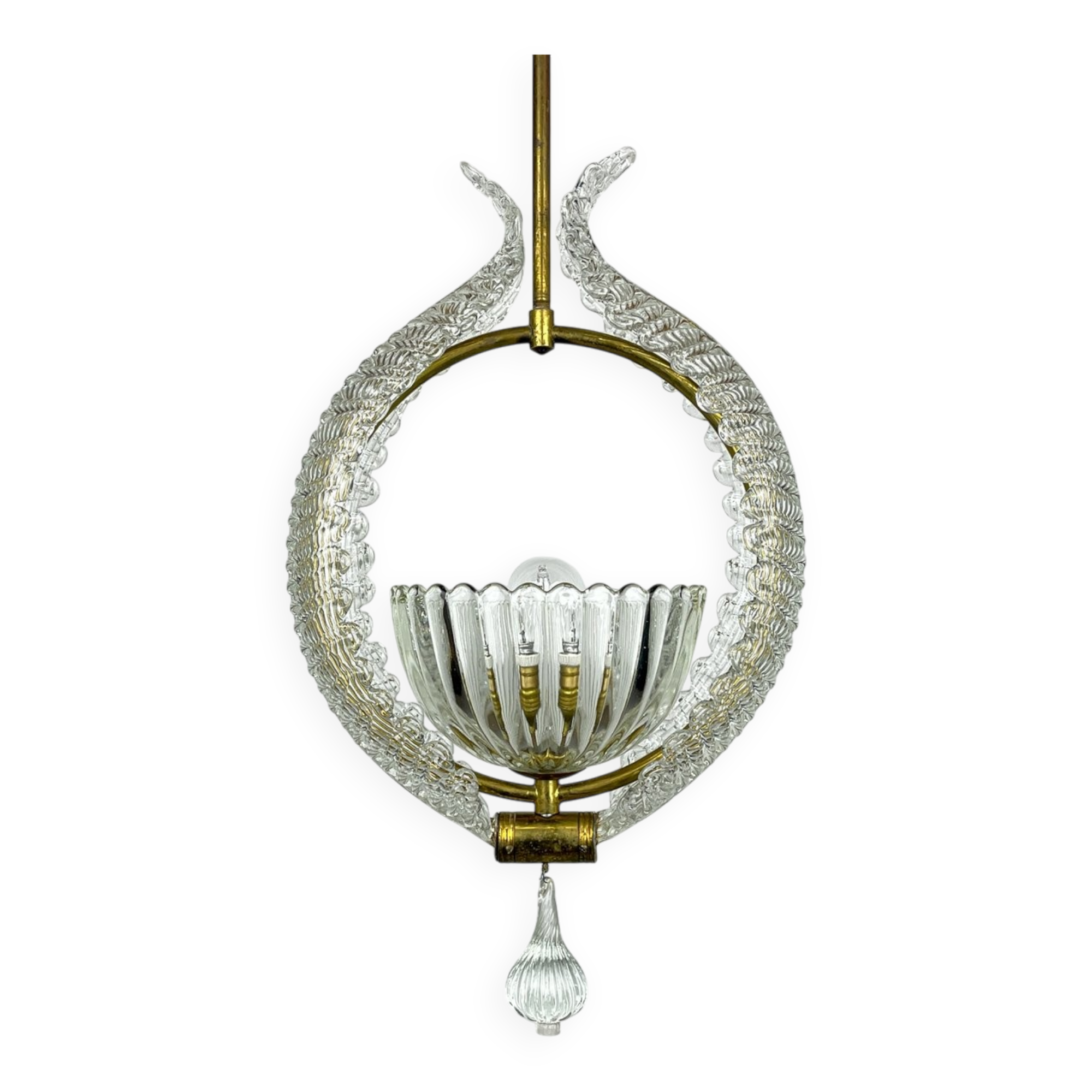 Murano chandelier by Ercole Barovier for Barovier & Toso, 1930s