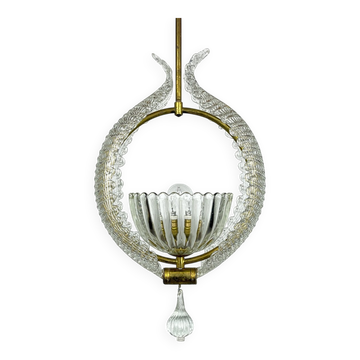 Murano chandelier by Ercole Barovier for Barovier & Toso, 1930s