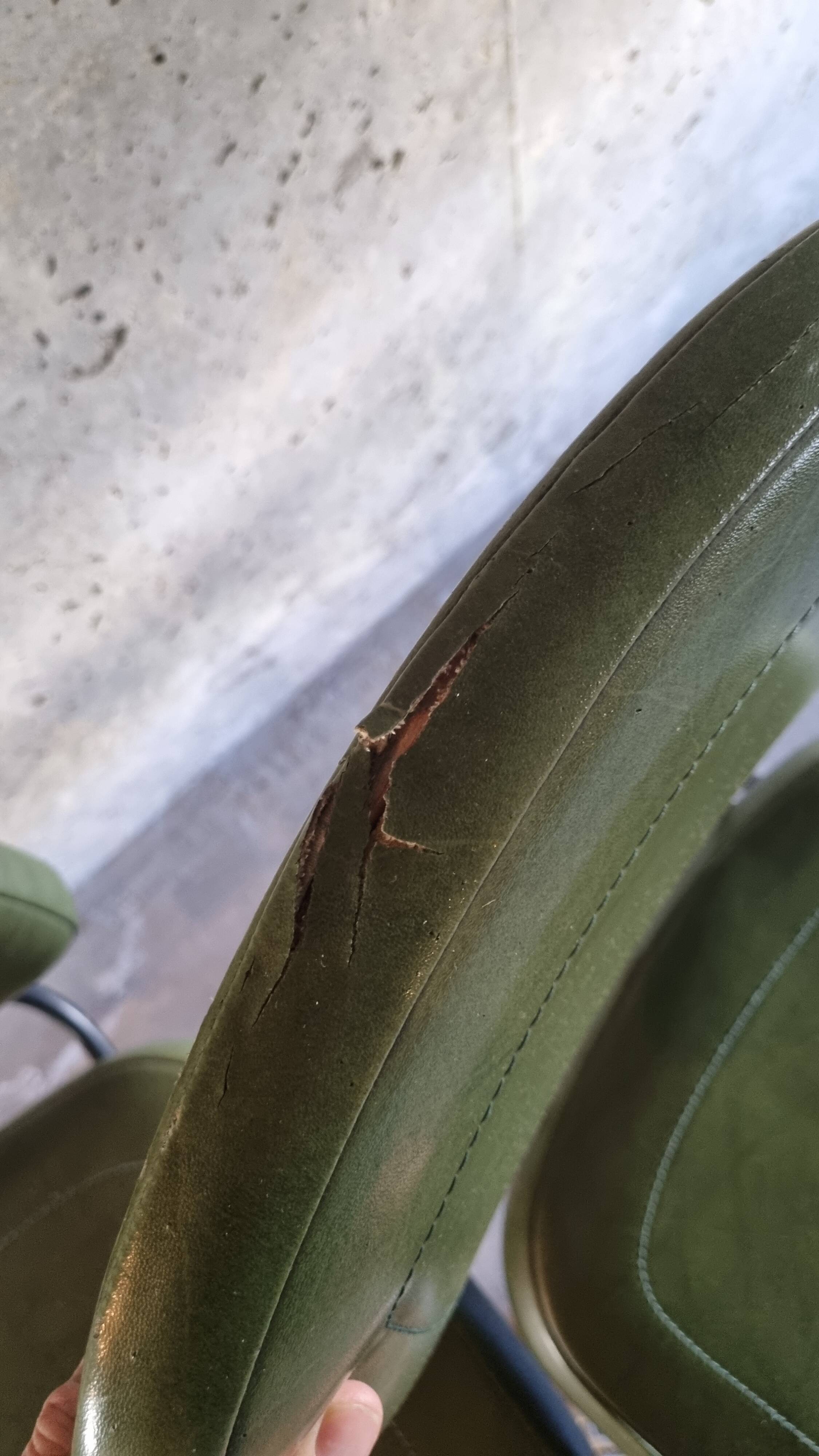 set of 4 vintage green chairs