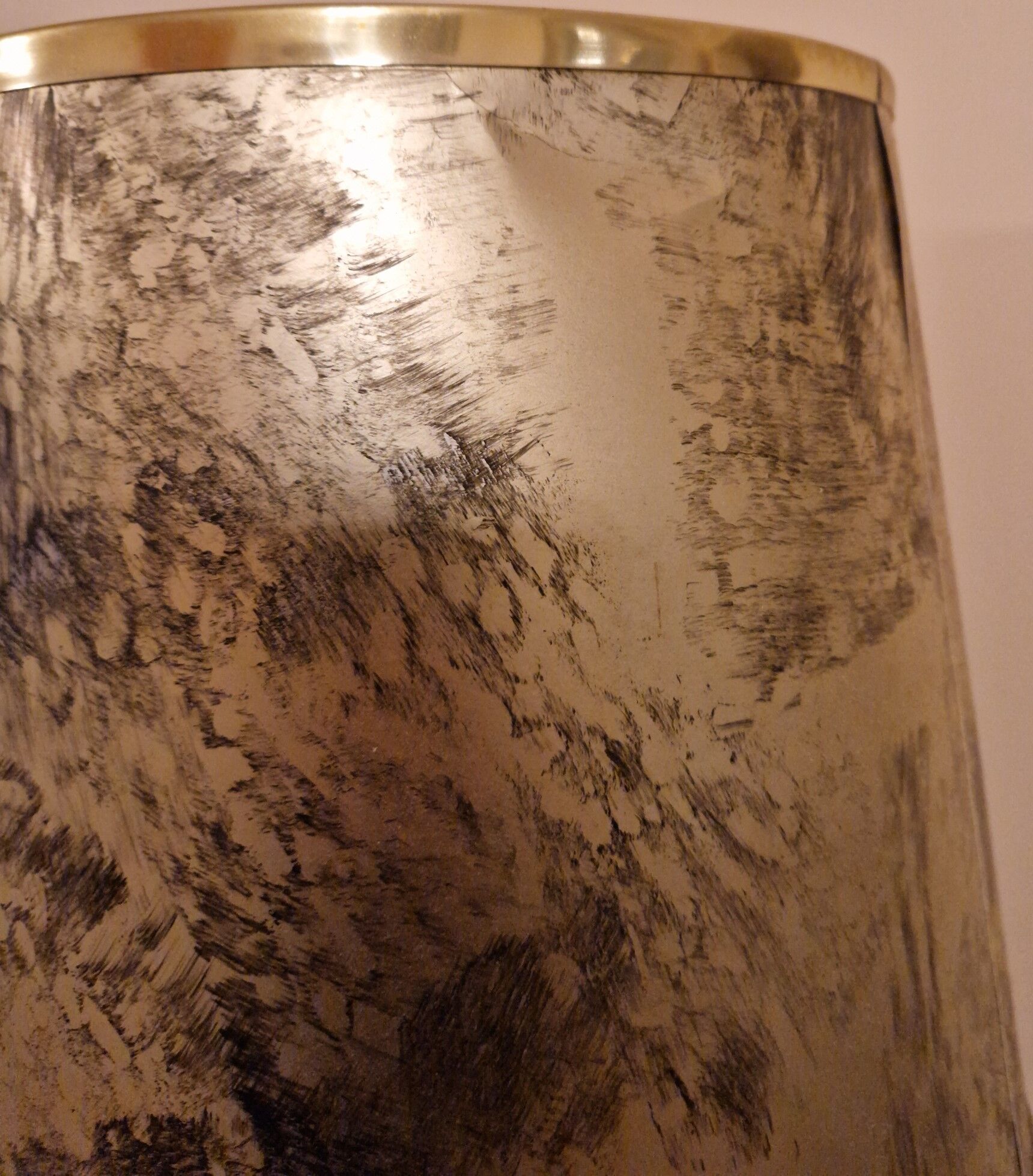 Vintage Art Deco brass table lamp – parchment effect shade –