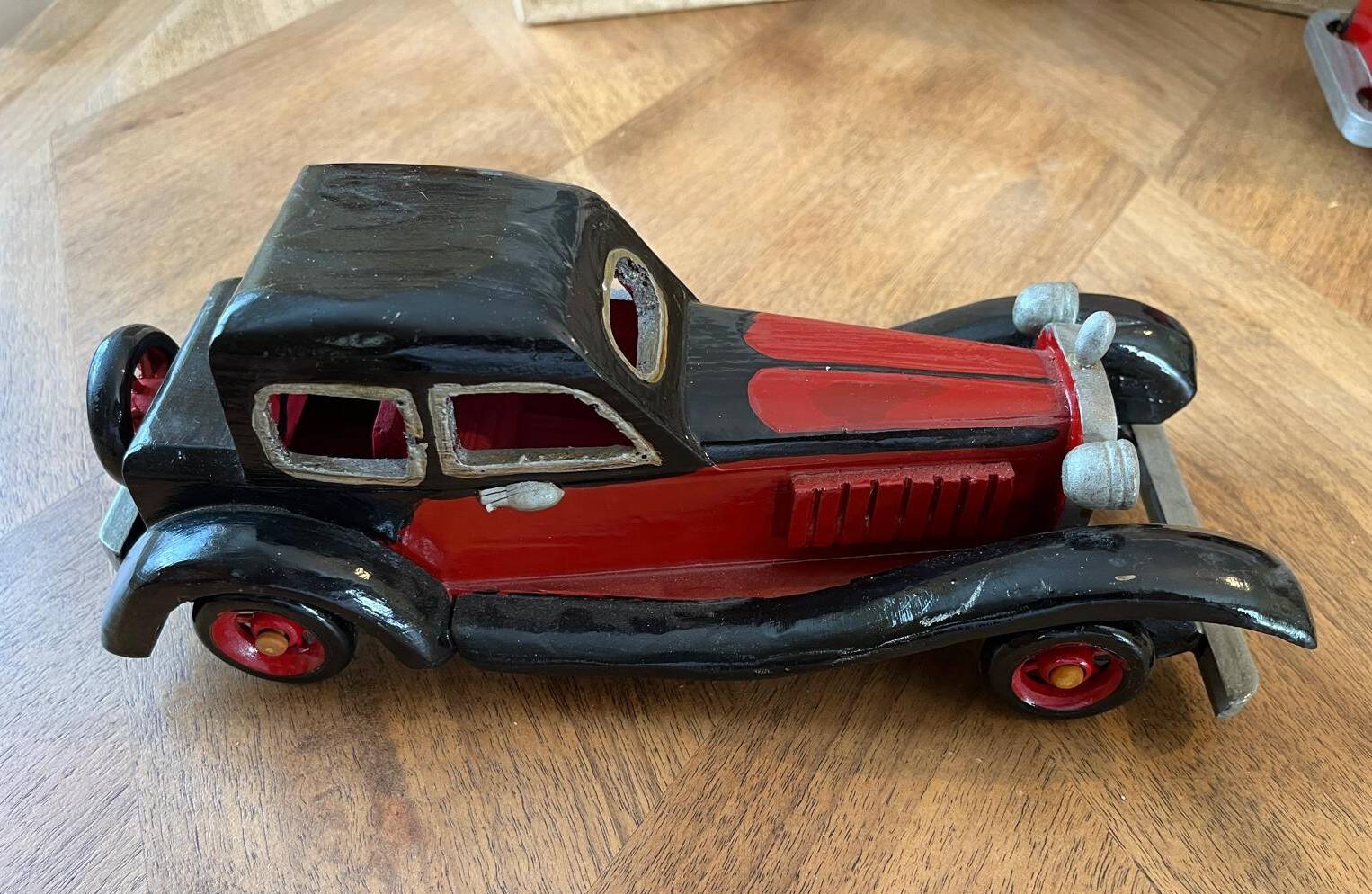 Set of 4 vintage wooden cars