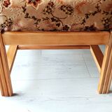 Vintage solid wood armchair and footstool
