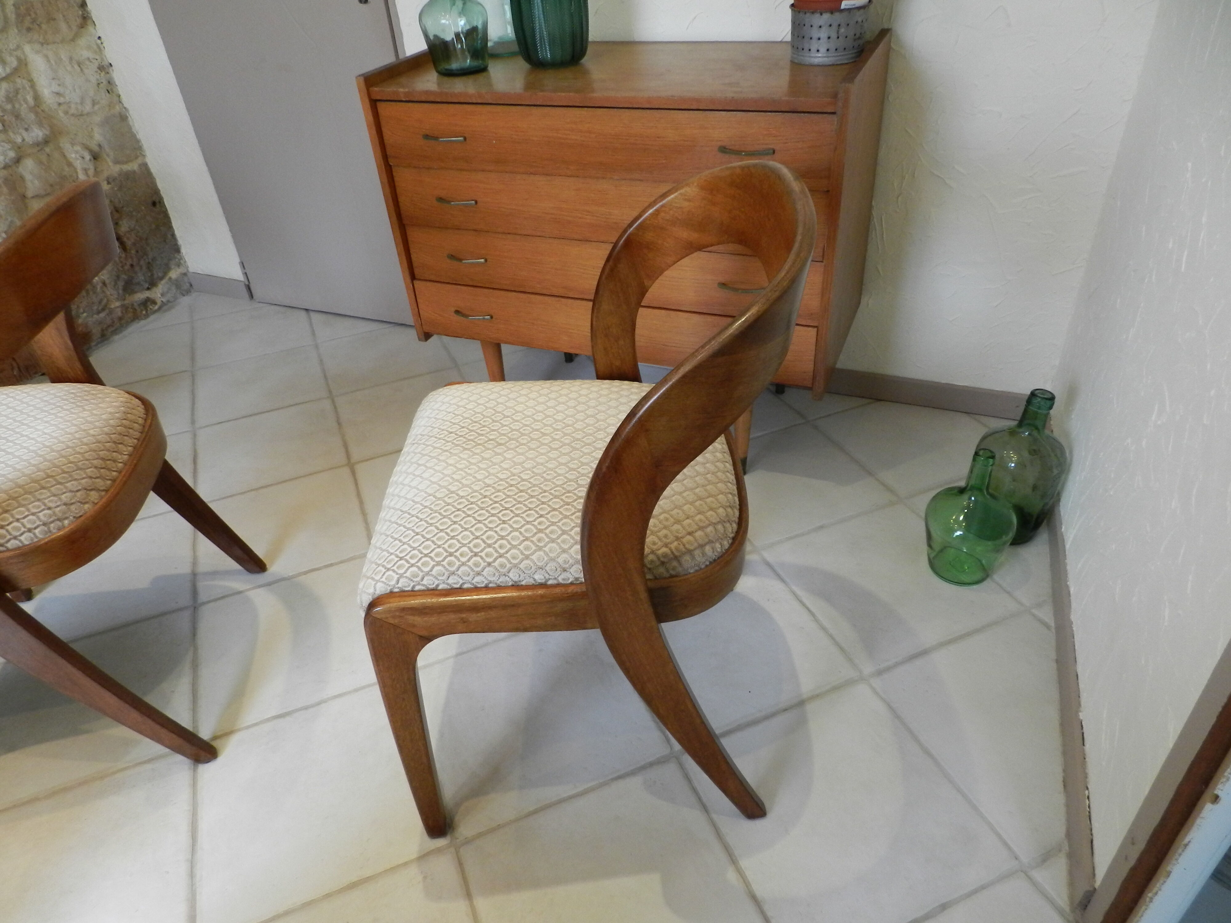 Chaises scandinave gondole années 70