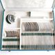37 pieces cutlery setof silver metal with punches, 50s
