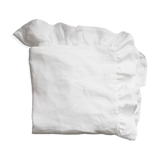Nappe volantée en lin upcyclée blanche