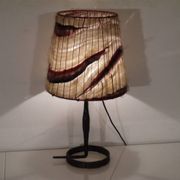 Brutalist hammered iron lamp from the 1950s.