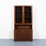 Two-piece cabinet made of Danish walnut veneer from the 1970s