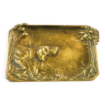 Art Nouveau business card holder, brass, Poland, 1930s