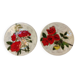 Set of 2 glazed ceramic dessert plates signed ZINGARO - Italy 1960s