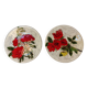 Set of 2 glazed ceramic dessert plates signed ZINGARO - Italy 1960s