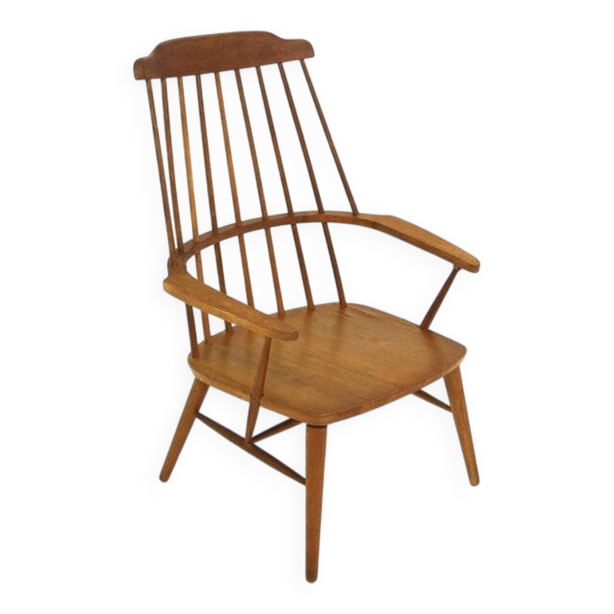 Scandinavian "Pinnstol" armchair in oak, Sweden, 1960