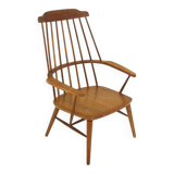 Scandinavian "Pinnstol" armchair in oak, Sweden, 1960