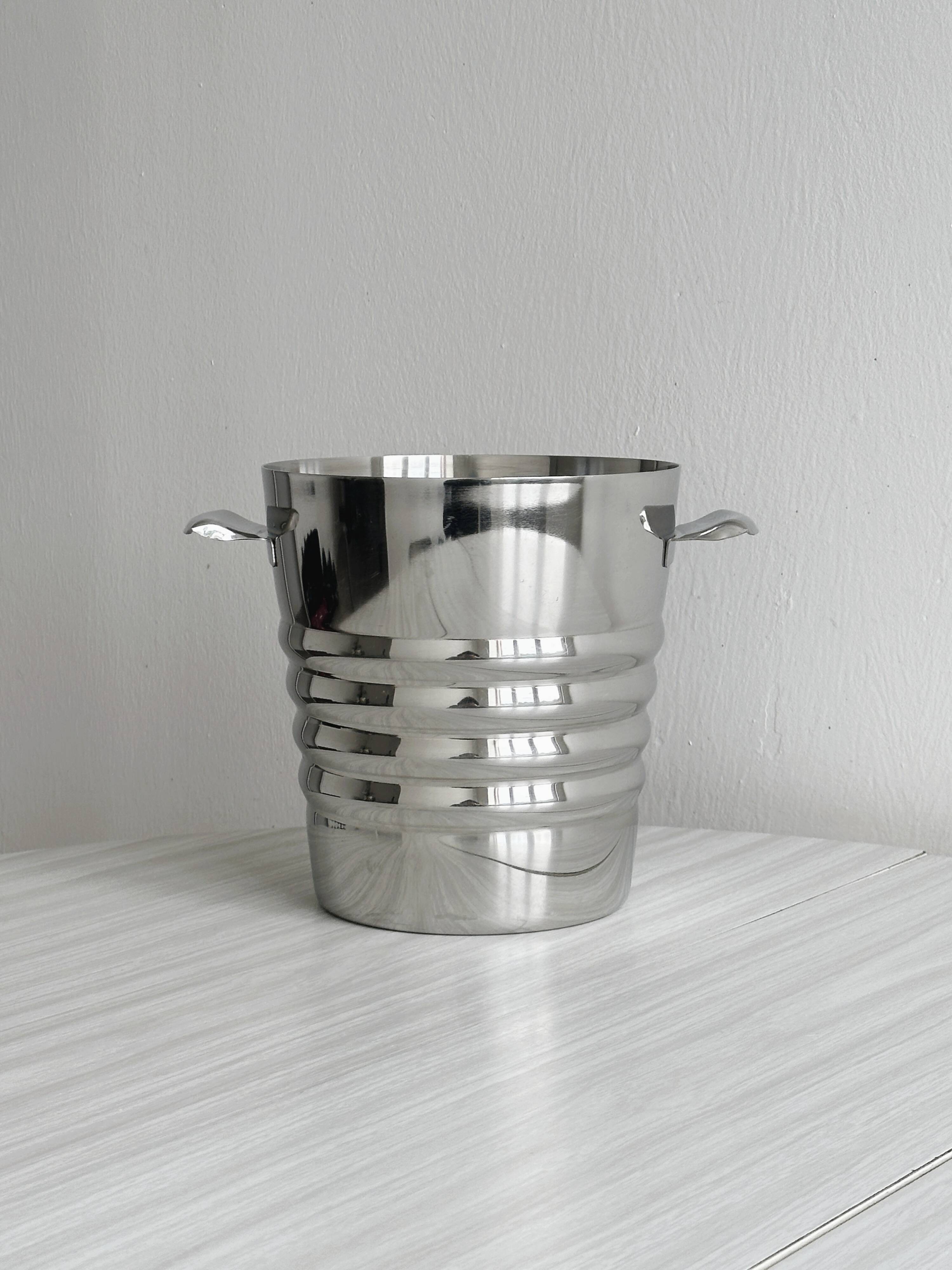 vintage stainless steel champagne bucket