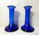 pair of vintage cobalt blue glass candlesticks