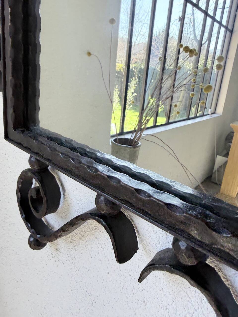 Brutalist wrought iron mirror 1940