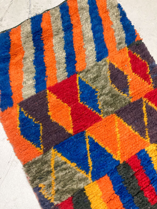Tapis berbère marocain Boujaad couloir à motifs multicolores 288x84cm