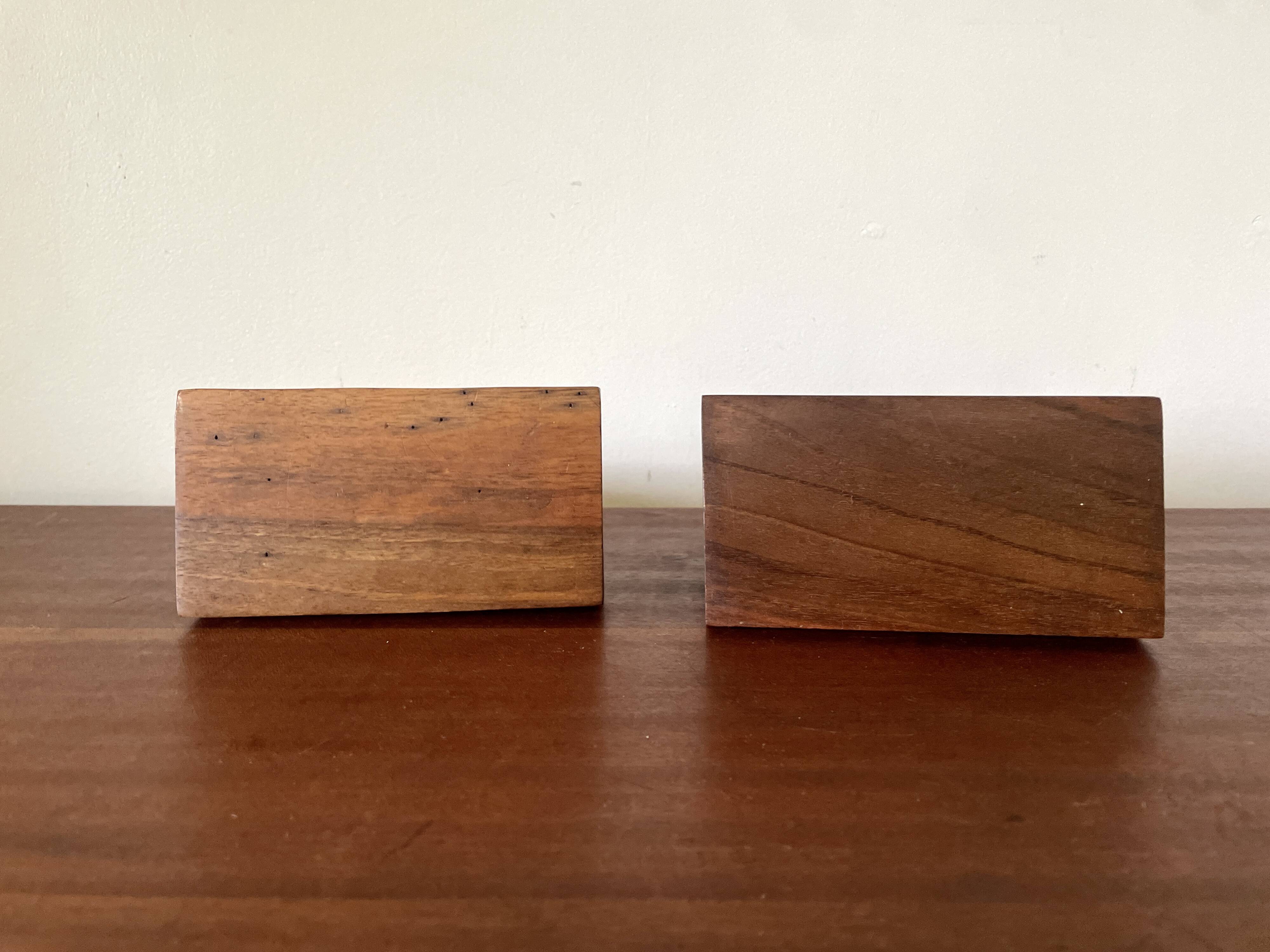 Wooden elephant bookends, handmade 1960