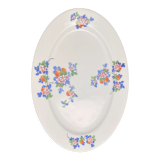Czech Ceramic Oval Serving and Presentation Dish with Multicolored Flowers Pattern - MLRDP15