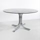 Italian Chrome & Smoked Glass Dining Table 1970's