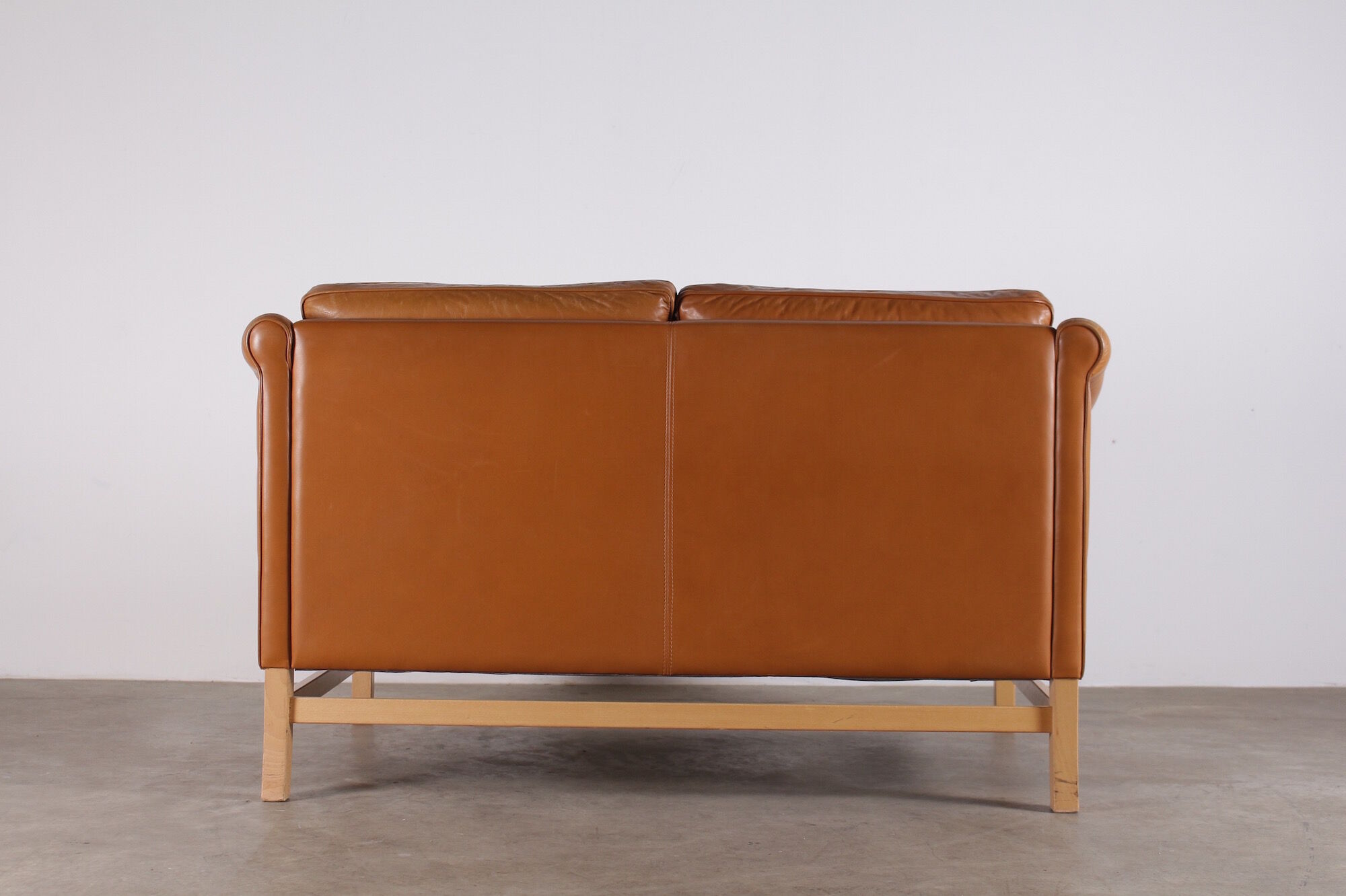 Danish cognac leather sofa