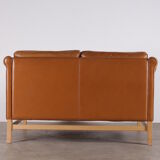Danish cognac leather sofa