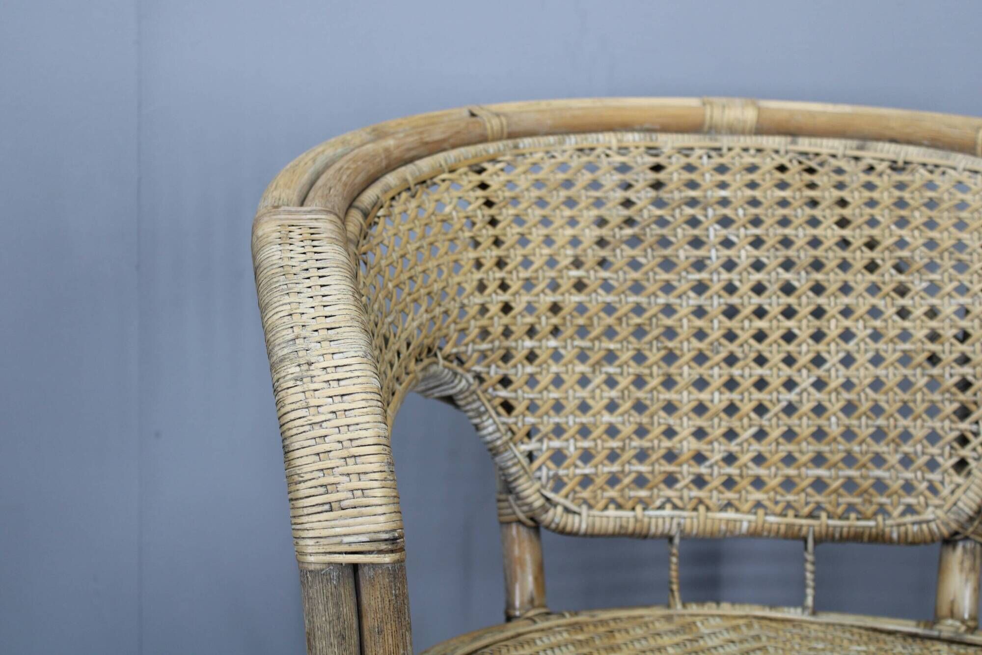 1970s Set of Four Rattan Chairs, Italy