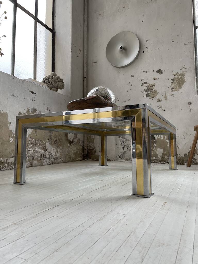 Romeo Rega chrome brass coffee table