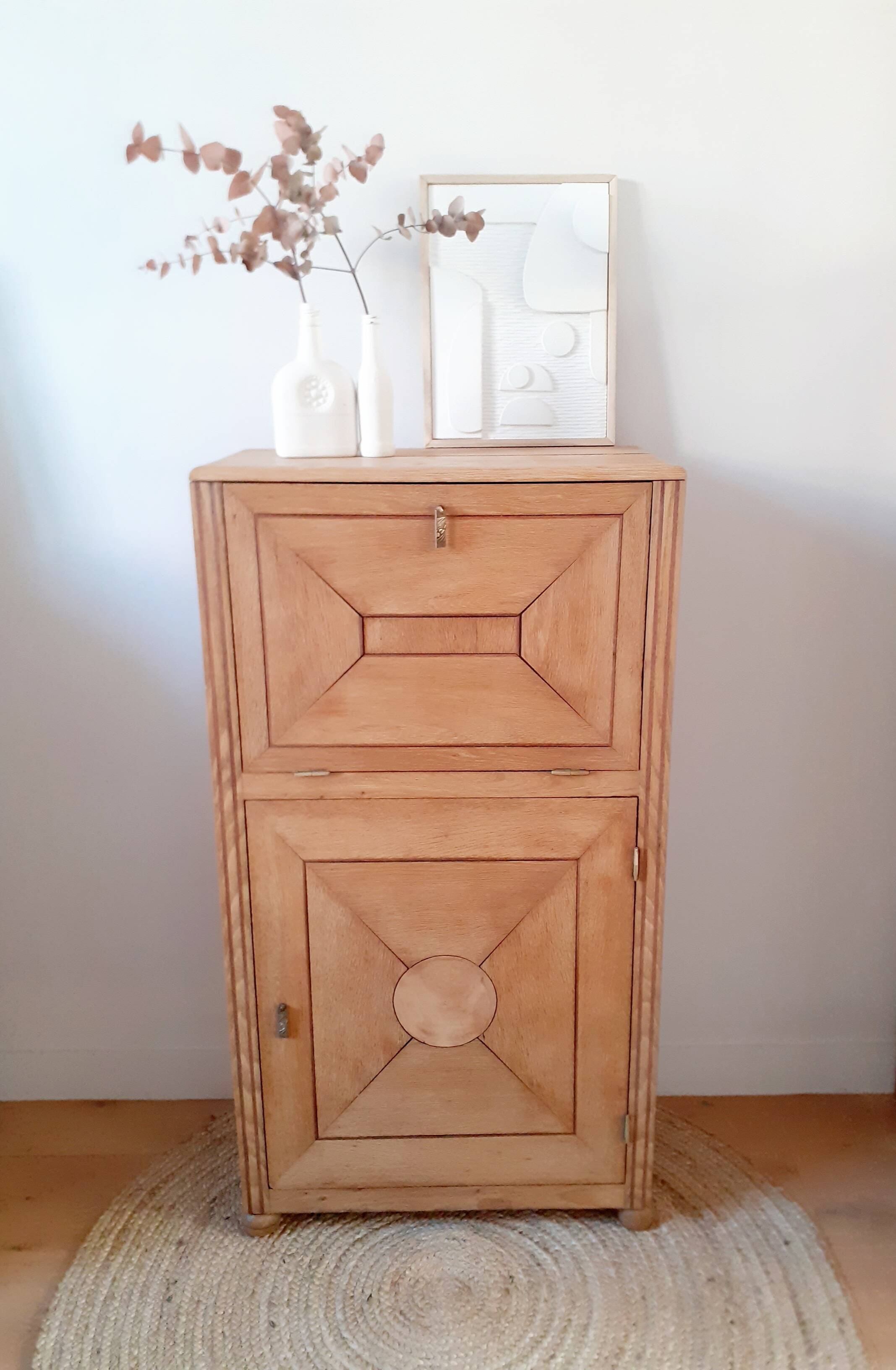 Small solid oak Art Deco sideboard