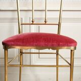 Chiavari high back chair solid brass & velvet