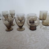 8 wine glasses in smoked glass 10cl