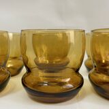 Set of 6 amber glasses