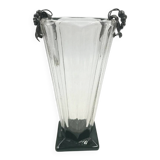 Crystal vase with 800 silver grape applications - 1970s, Italian production