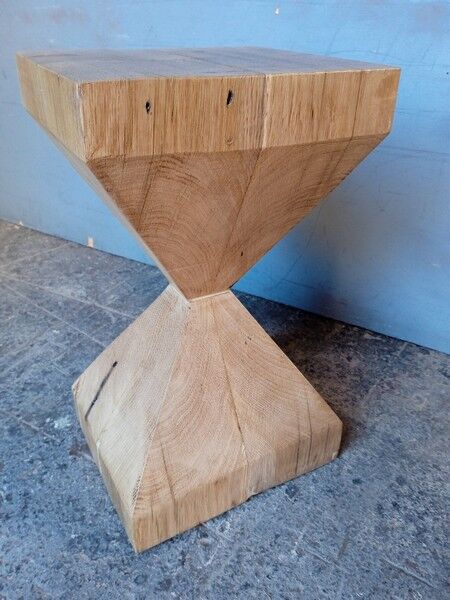 Vintage solid chene diabolo stool