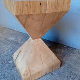 Vintage solid chene diabolo stool