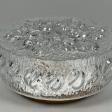 Lampe de plafond des années 1960/1970, montage encastré, verre, métal, design Space Age