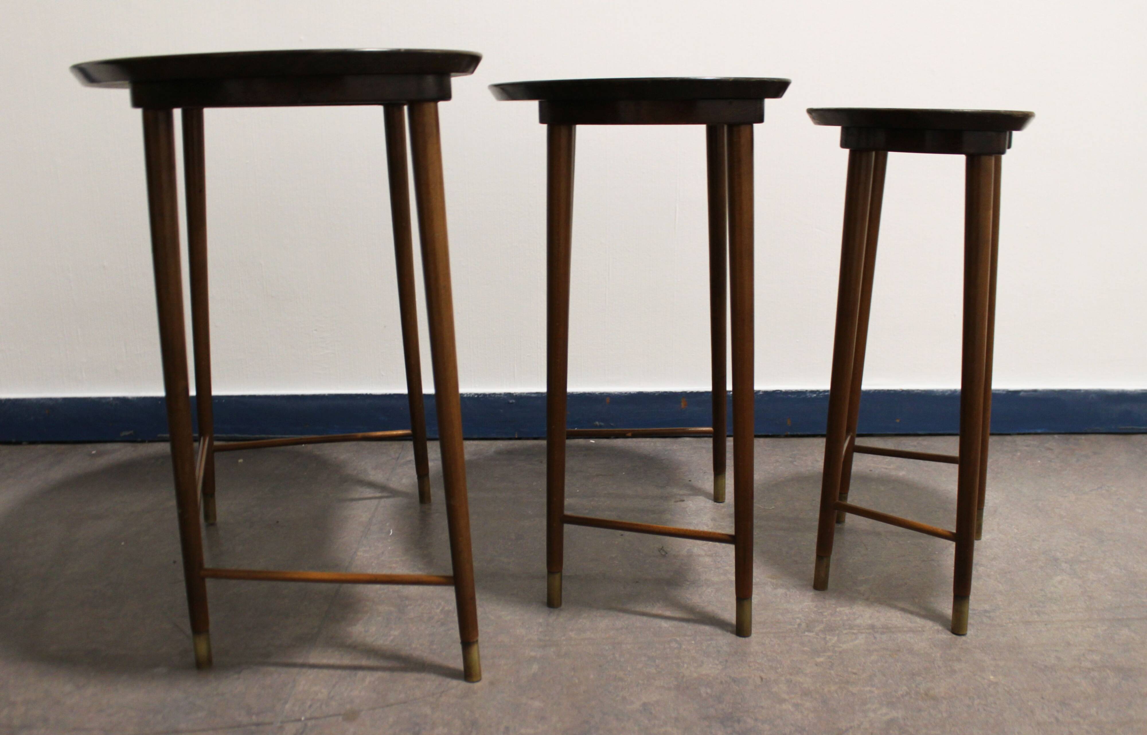Set of three nesting tables attributed to Edmund Jørgensen, Denmark, 1980
