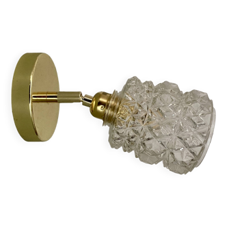 Vintage molded glass globe wall light