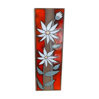 Vintage wall decoration in enamelled lava stone, circa 70's