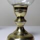 Pair of large vintage glass and gold metal tealight candle holders