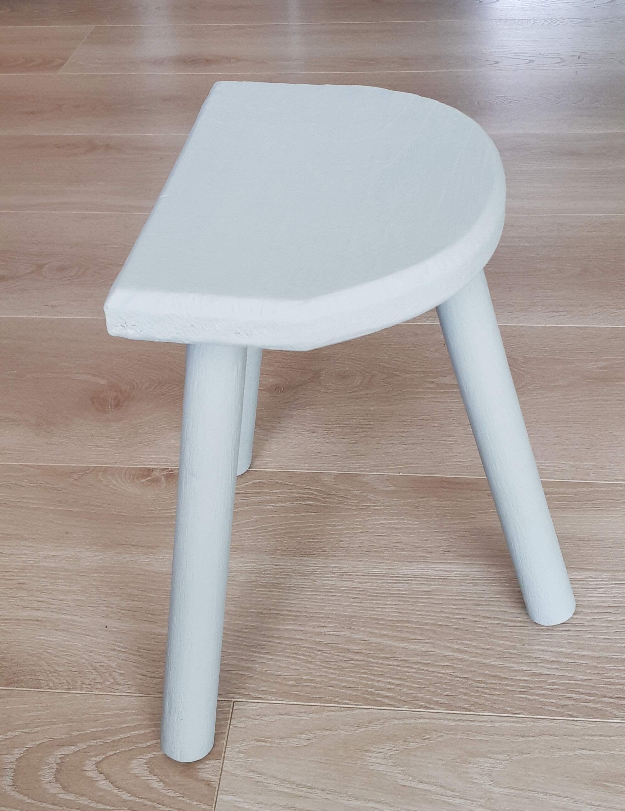Tripod milking stool in patinated wood