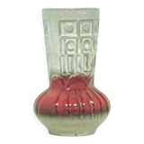 Vintage grey & red west germany vase carstens