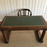 Oak and leather desk. Restored.
