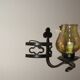 Lustre et ses 2 appliques en fer forgé 1960
