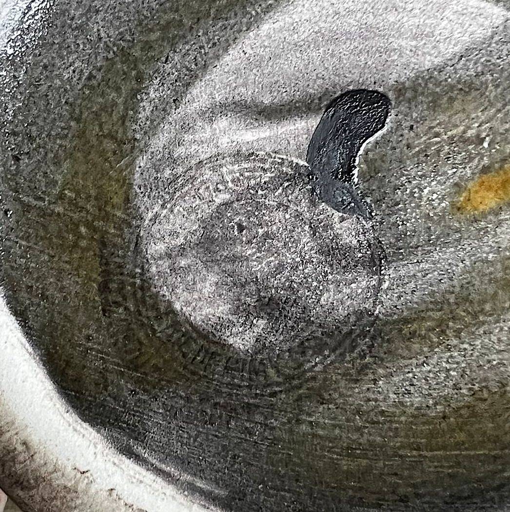 19th-century antique pitcher in polychrome majolica signed Nimy-les-Mons.